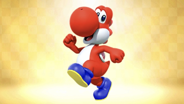 舌を伸ばしたキャラ　あかヨッシー