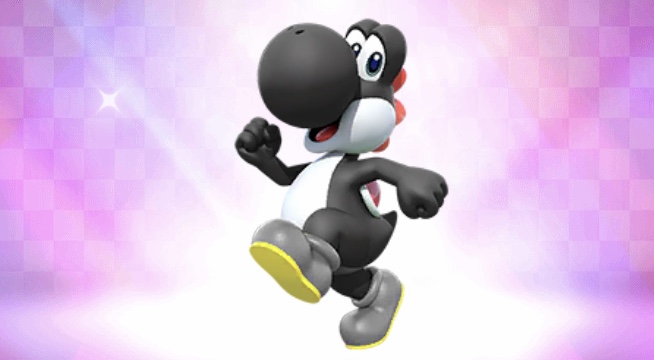 舌を伸ばしたキャラ　くろヨッシー